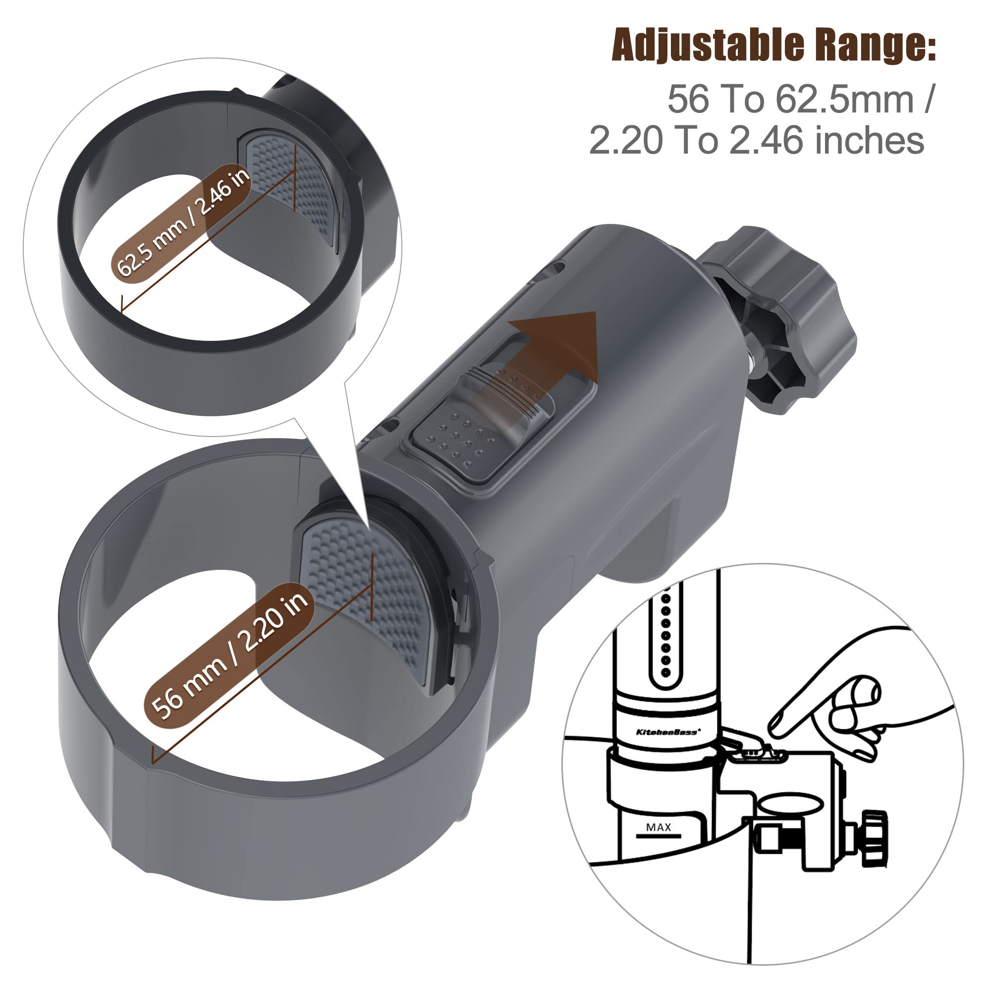 KitchenBoss Sous Vide Cooker Replacement Bracket Clamp - Compatible with Anova AN500-US00 Precision Cooker 2.0, 3.0 & Pro Models - Fits 2.20-2.46 Inch Pots - Perfect for Home Cooking, Restaurant Use & Sous Vide Enthusiasts