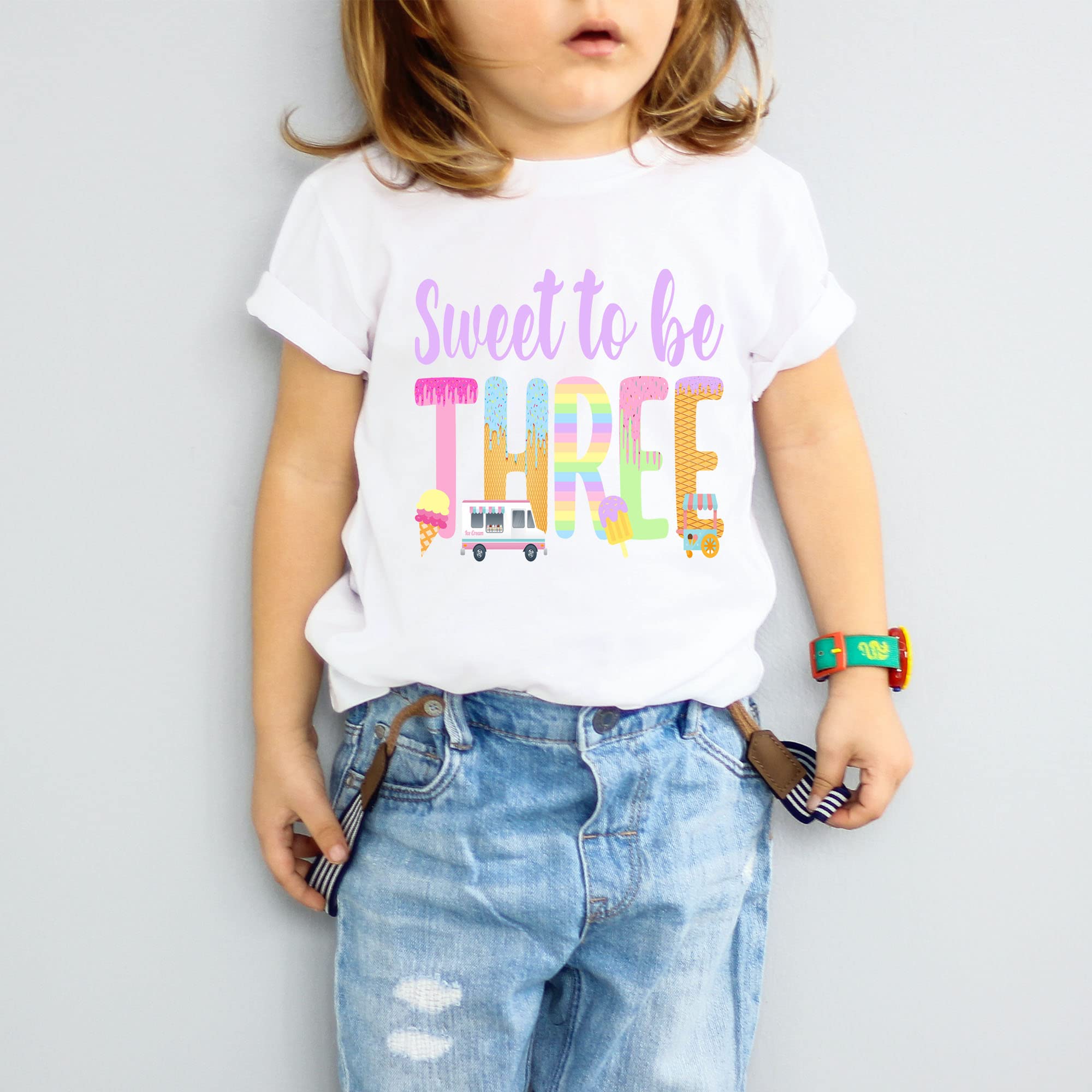 3rd Birthday Shirt for Toddlers - Ice Cream Theme Party Outfit for 3 Year Old Girls & Boys (2T) | Perfect for Birthday Celebrations, Photo Shoots & Special Occasions