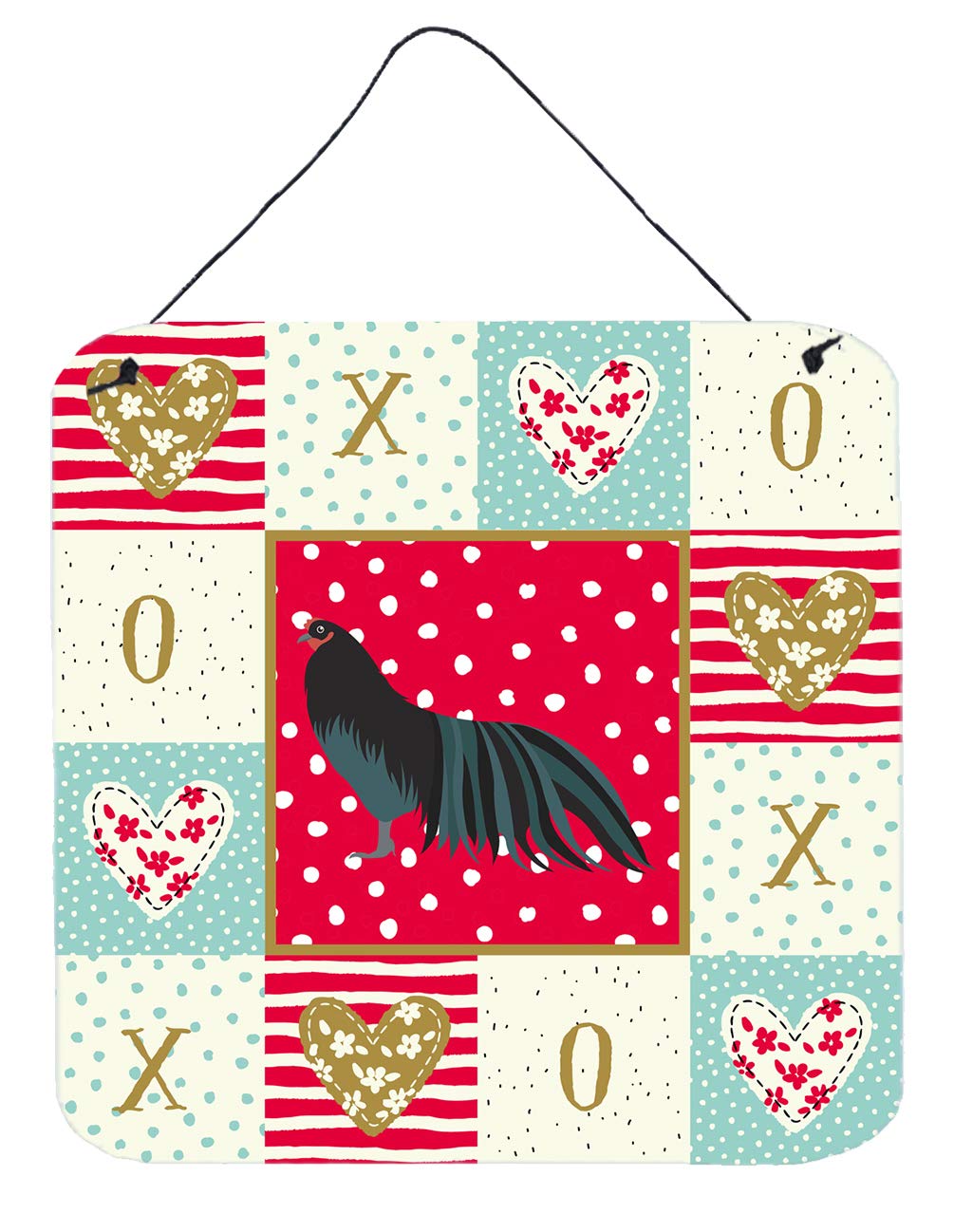 Sumatra Chicken Love Wall Art - Red Aluminum Metal Sign for Kitchen, Bar, Bathroom Decor - 6x6 Inch Multicolor Hanging Plaque - Perfect for Farmhouse, Country Style Home & Cafe Wall Decoration