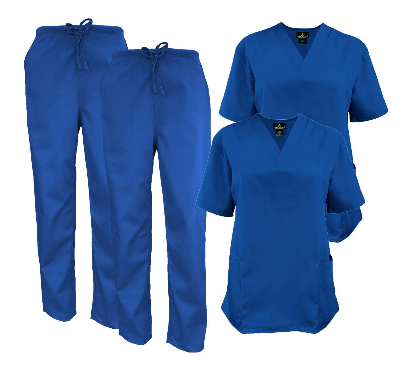 Natural Uniforms Women's Medical Scrub Set - 2-Pack Comfortable Scrubs Tops & Pants for Nurses, Doctors & Healthcare Professionals | Hospital, Clinic & Workwear