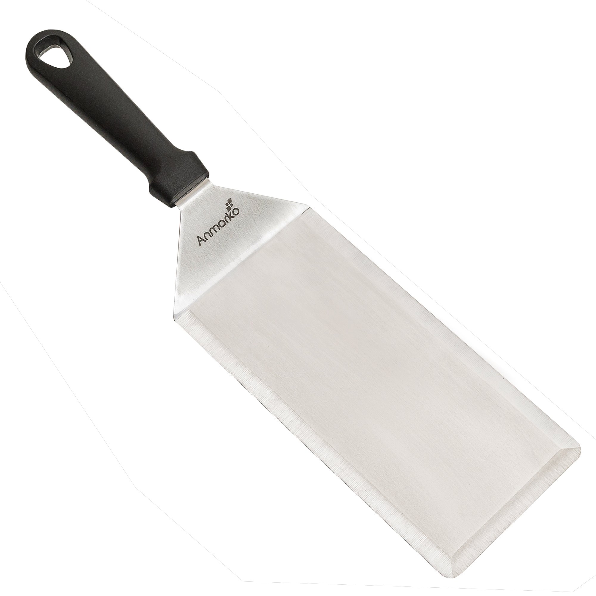 Large 4x8 Inch Heavy Duty Metal Griddle Spatula - Professional Burger Smasher, Hamburger Turner & Pancake Flipper - Commercial Grade Grill Scraper for BBQ, Flat Top Griddles & Outdoor Cooking - Perfect for Backyard Grilling, Camping & Restaurant Use