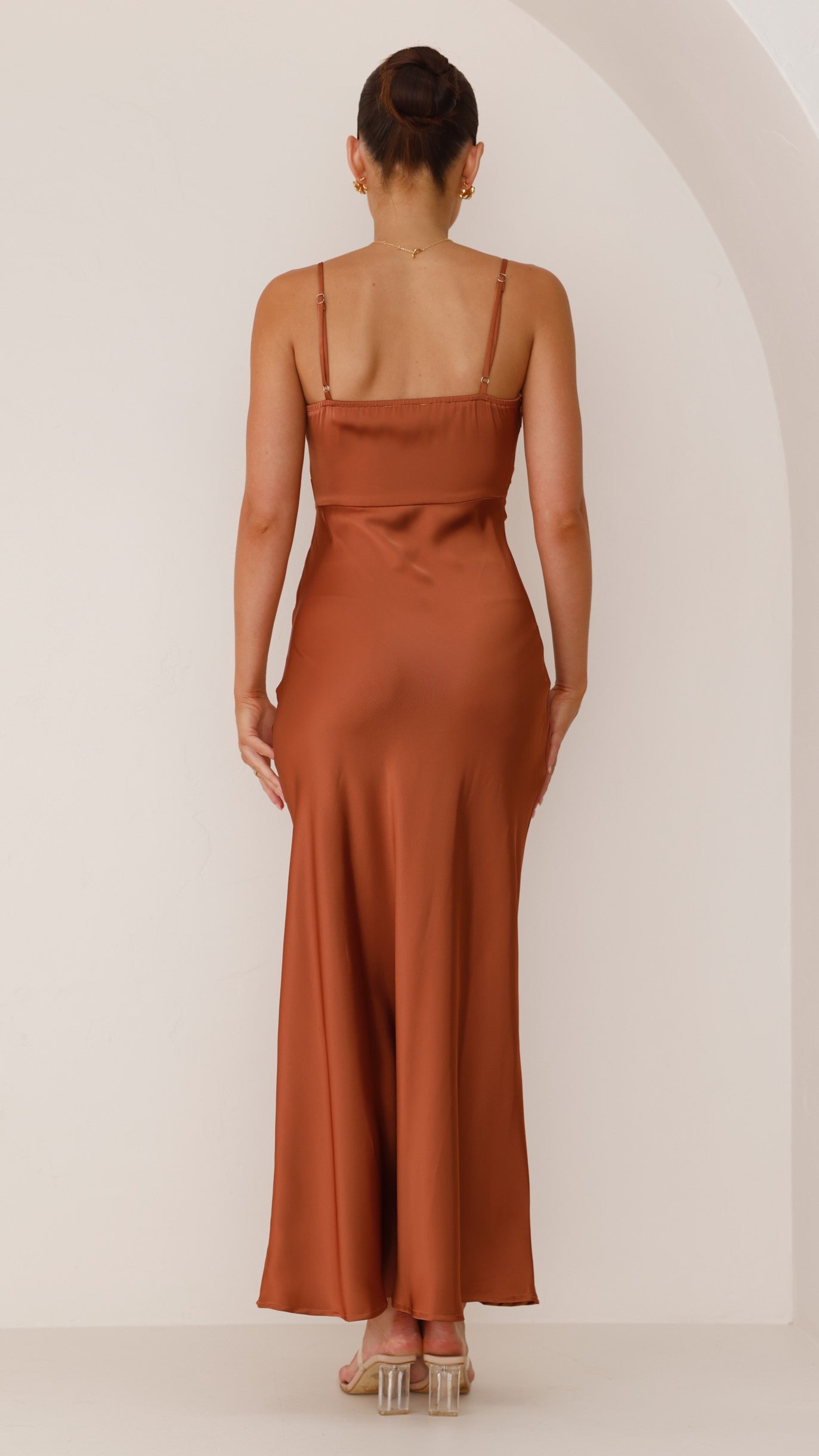Ilana Maxi Dress in Copper - Elegant Long Sleeve Boho Flowy Dress for Women | Perfect for Weddings, Parties & Special Occasions