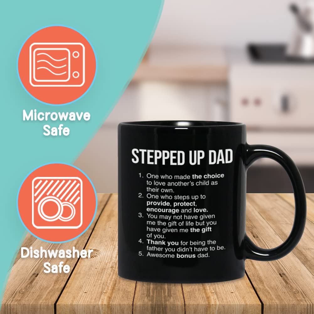 Funny 11 oz Daddy Coffee Mug - Perfect Gift for Dad, Stepfather & Foster Dads - Black Ceramic Cup - Ideal for Father's Day, Birthday & Office Use