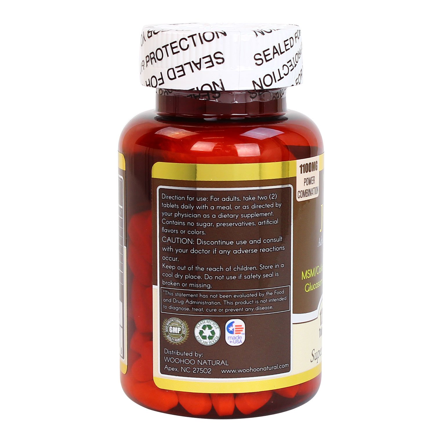 WooHoo Natural Super Strength Joint Ease Supplement - Advanced Formula with Glucosamine, Chondroitin, MSM, Collagen II & Boswellia - 120 Count for Joint Support & Flexibility - Ideal for Active Lifestyles, Sports Recovery & Daily Mobility