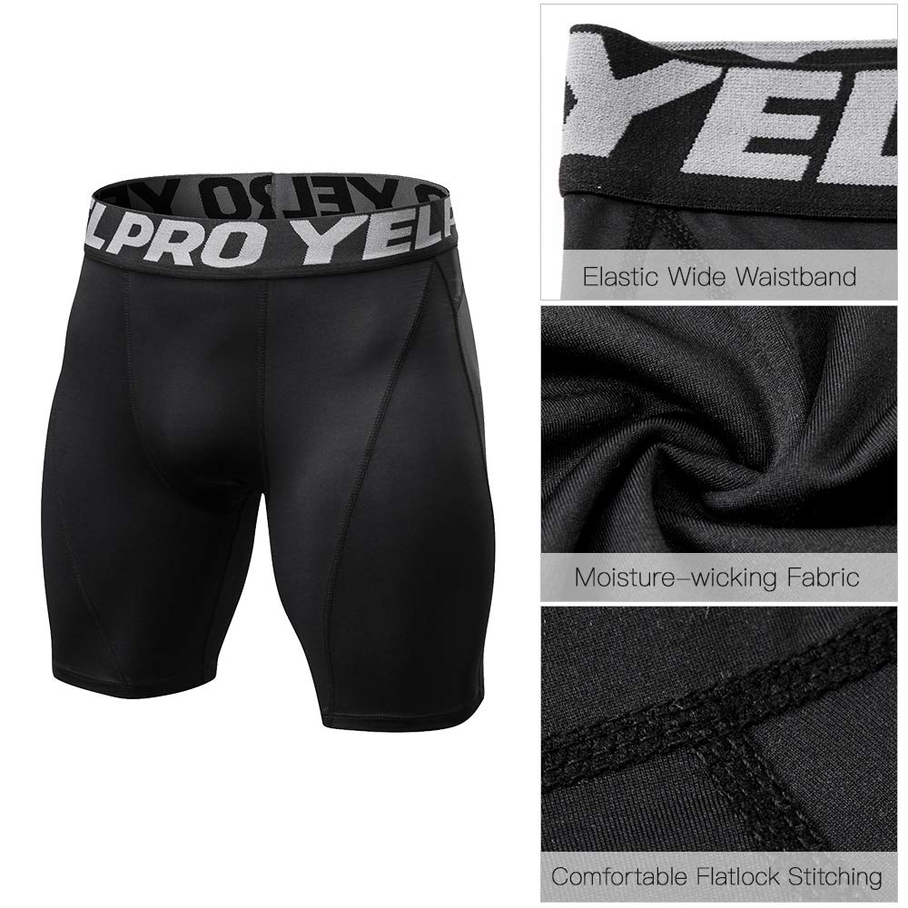 Lixada Men's Compression Shorts 3-Pack - Performance Sports Baselayer, Moisture-Wicking Cool Dry Workout Tights for Running, Gym & Activewear