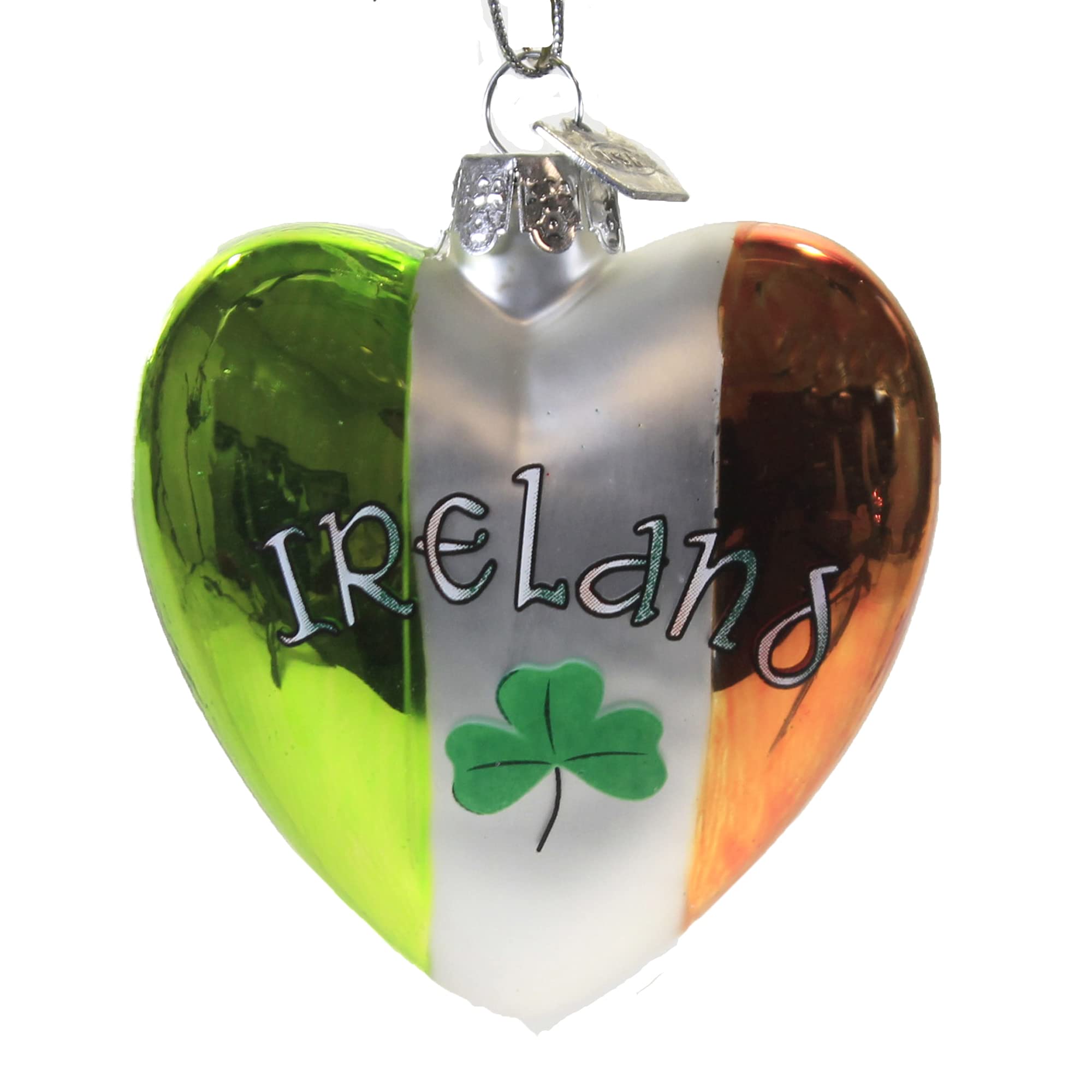 Handmade Ireland Glass Heart Ornament - Elegant C7579 Home Decor for Christmas Tree, Wedding, Anniversary & Gift Giving