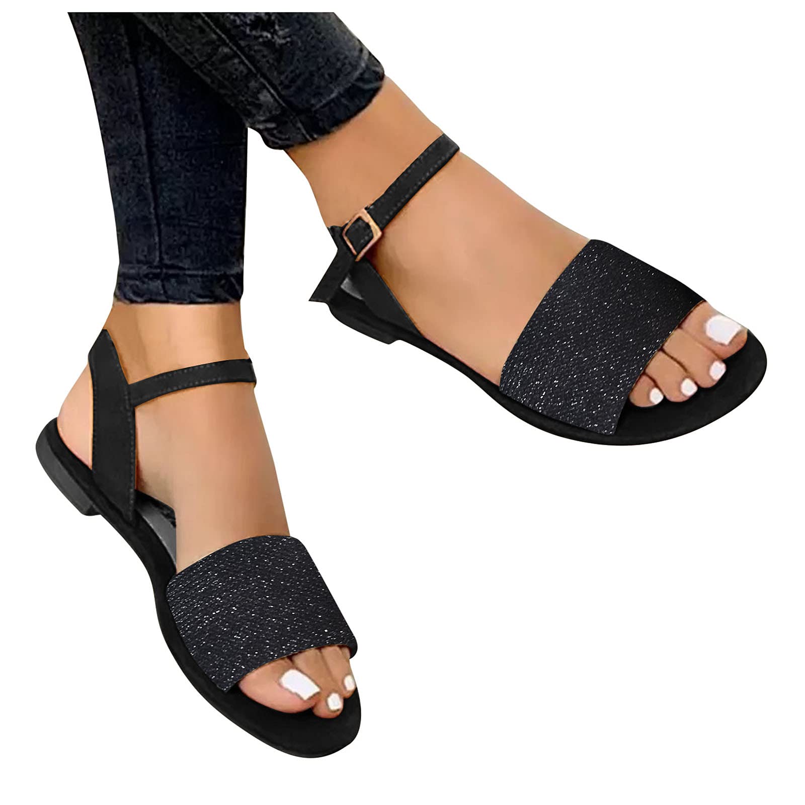 Nihewoo Women's Cute Summer Sandals - Comfortable Dressy Flat Sandals for Teen Girls & Women | Perfect for Evening Parties, Beach Vacations & Casual Outings