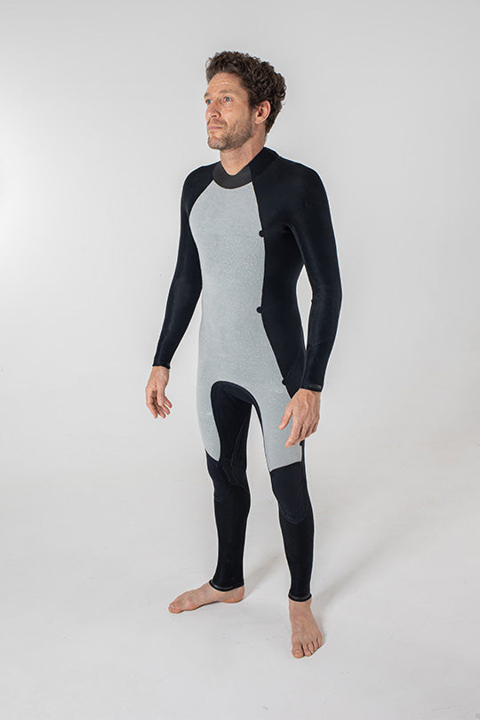 Premium Men's 4/3mm Back Zip Wetsuit - Thermal Insulated Surfing & Diving Suit for Cold Water Sports