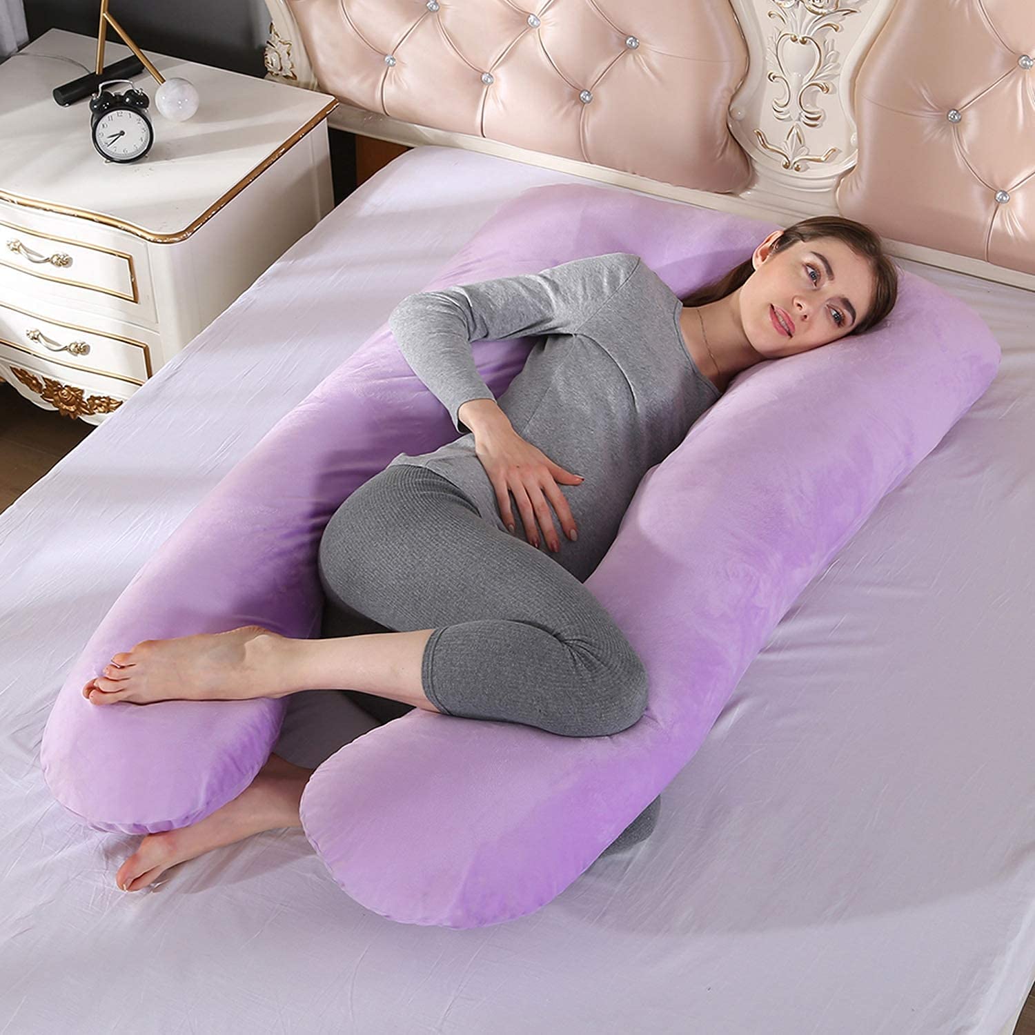 Best Pregnancy Pillow for Sleeping - Extra Large U-Shaped Body Pillow with Back Support for Maternity, Nursing & Fibromyalgia Relief (Color: Fuchsia) - Perfect for Side Sleepers & Comfort During Pregnancy
