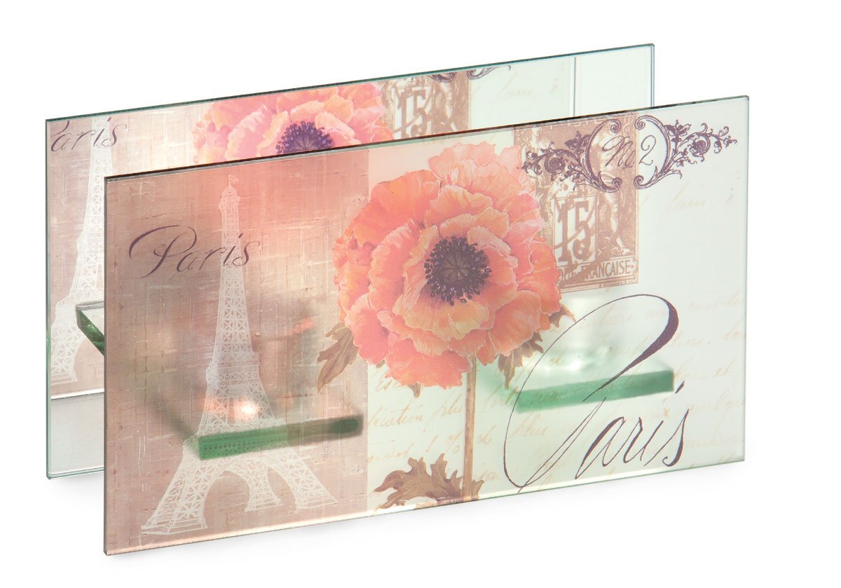 October Hill Double Tealight Candle Holder - Parisian Poppy Floral Design for Home Decor, Romantic Dinner, Wedding Centerpiece