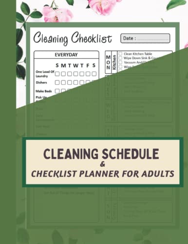 Cleaning Planner for Adults - Daily Weekly Monthly Checklist for Home Organization & Cleaning Schedule