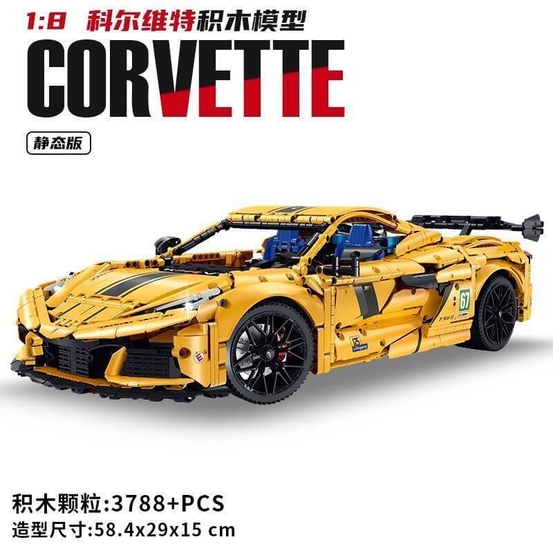 GULY 10622 Kervtte C8 Z06 Sportcar - 1:24 Scale Diecast Model Car with Display Stand - Perfect for Collectors, Car Enthusiasts, and Home/Office Decor