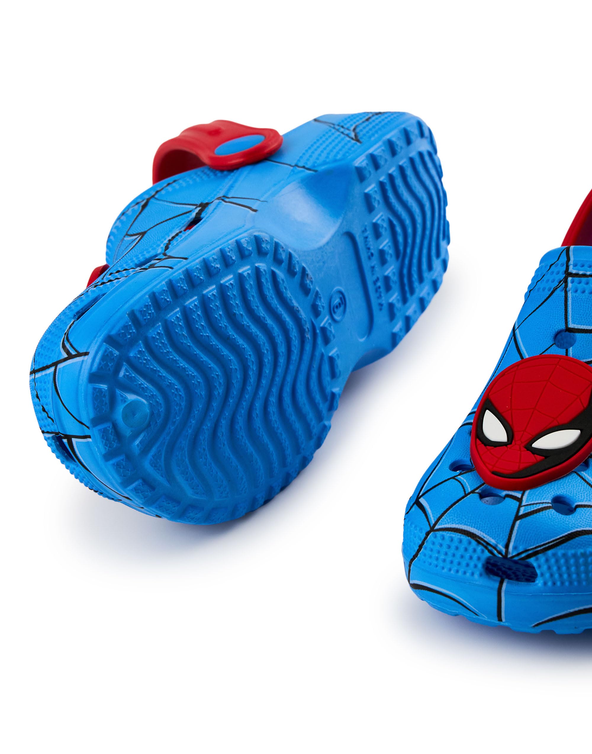 Marvel Spider-Man Boys Clogs - Kids Slip-On Sandals with Adjustable Strap & Web Design | Blue Superhero Themed Footwear for Playtime, Beach & Summer Activities