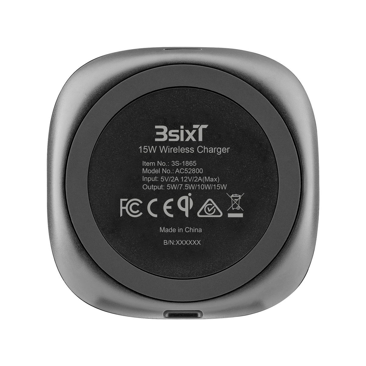 3sixT Qi Wireless Fast Charger & Wall Charger with USB-A QC3.0 3A Fast Charging - Perfect for iPhone, Samsung Galaxy, AirPods & Smartphones at Home, Office & Travel