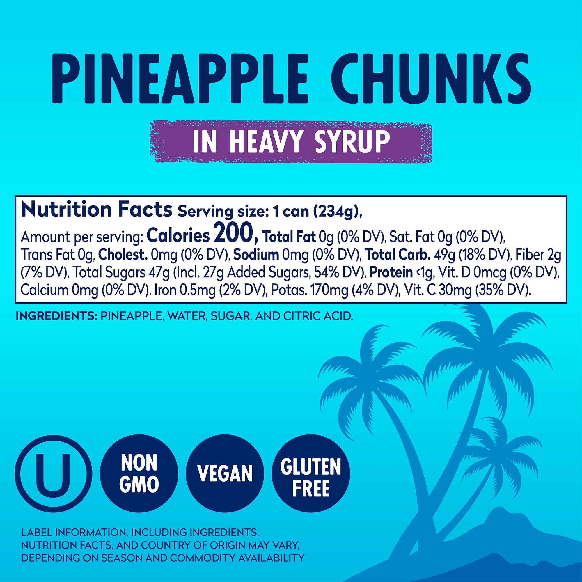 Dole Canned Pineapple Chunks in Heavy Syrup - Gluten Free, 8.25 Oz (Pack of 12) - Pantry Staples for Baking, Smoothies & Snacks - Packaging May Vary