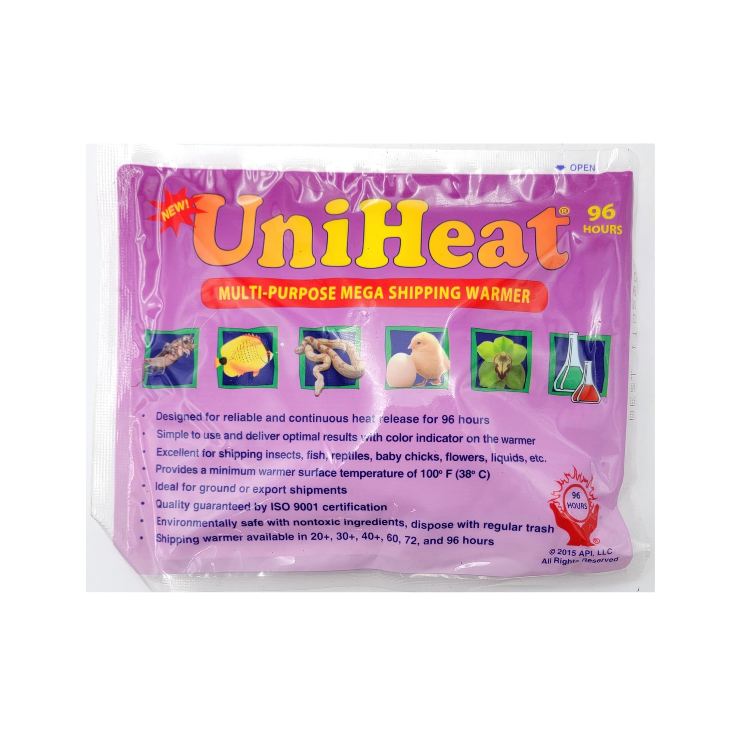 72-Hour Uniheat Heat Pack for Shipping Live Plants, Insects, Reptiles & Tropical Fish - Safe Temperature Control for Pet Transport, Gardening & Aquarium Use (1 Pack)