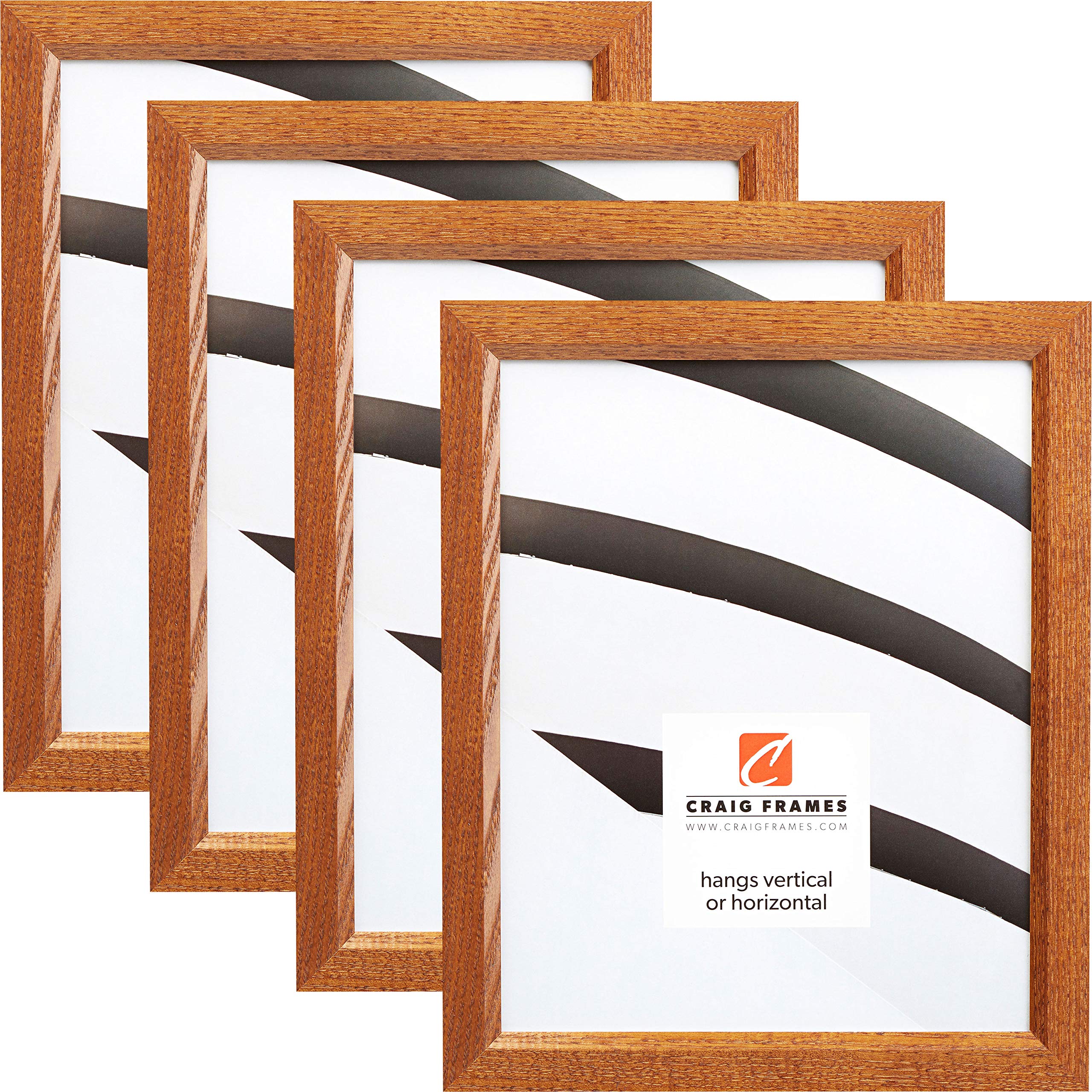 Craig Frames 24x32 Inch Picture Frame Set of 4 - Honey Brown Wood Photo Frames for Wall Display, Home Decor, Office & Gallery Art