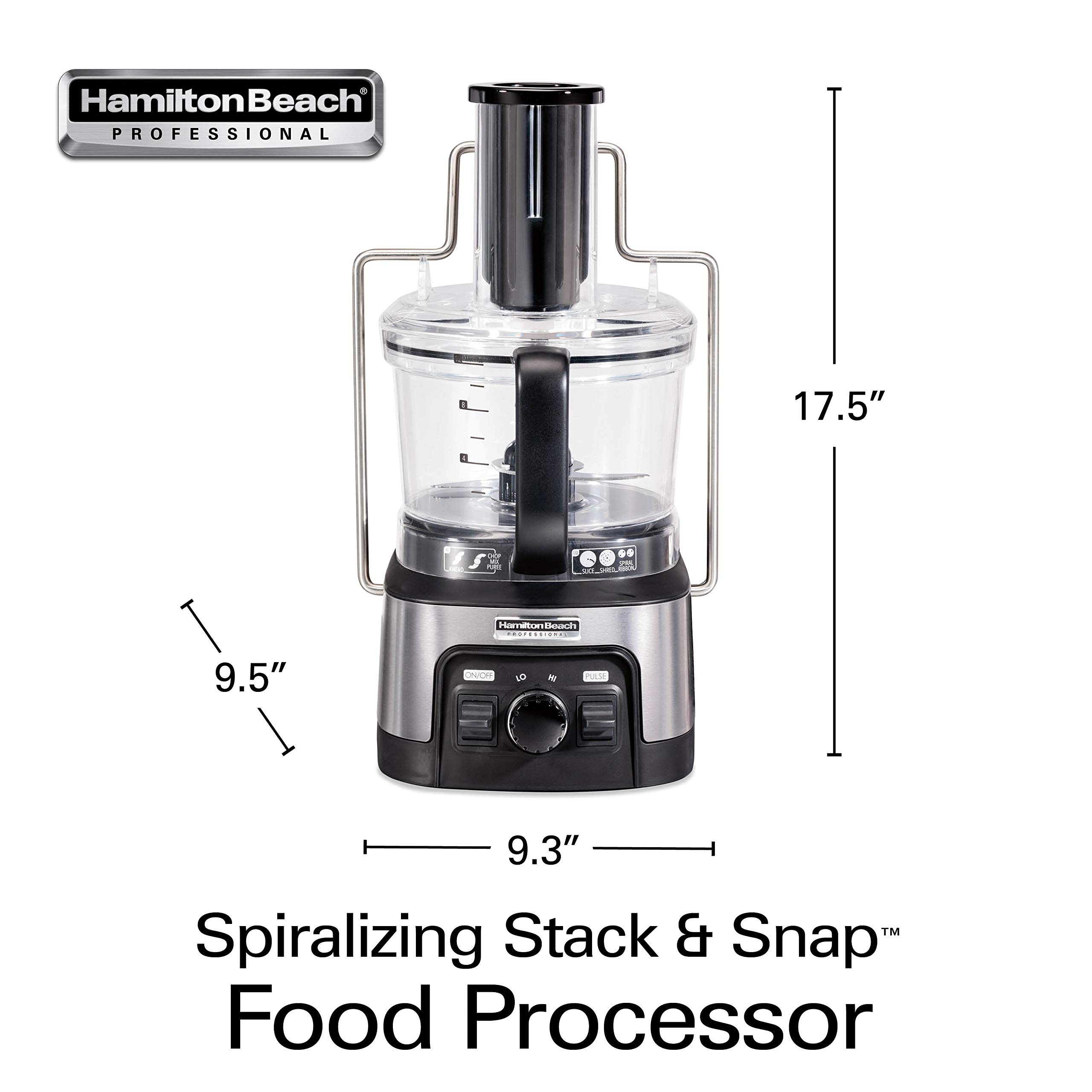 Hamilton Beach Professional 12-Cup Food Processor with Stack & Snap Bowls - Extra-Large 3