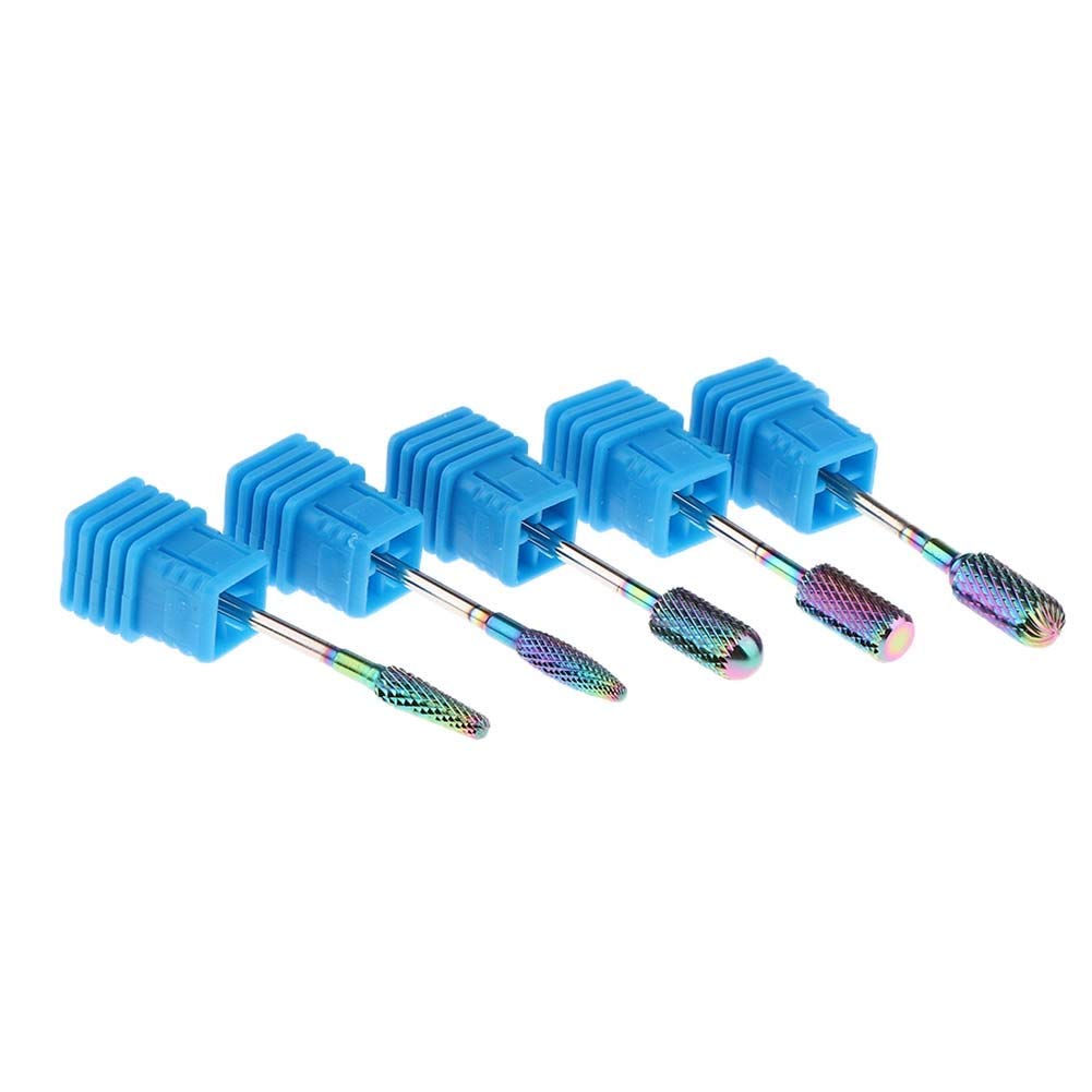 5Pcs Carbide Nail Drill Bits for Electric Manicure Machine - Professional Gel Polish Remover, Cuticle Cleaner & Nail Art Tool | Perfect for Salon, Home Nail Care & DIY Manicures