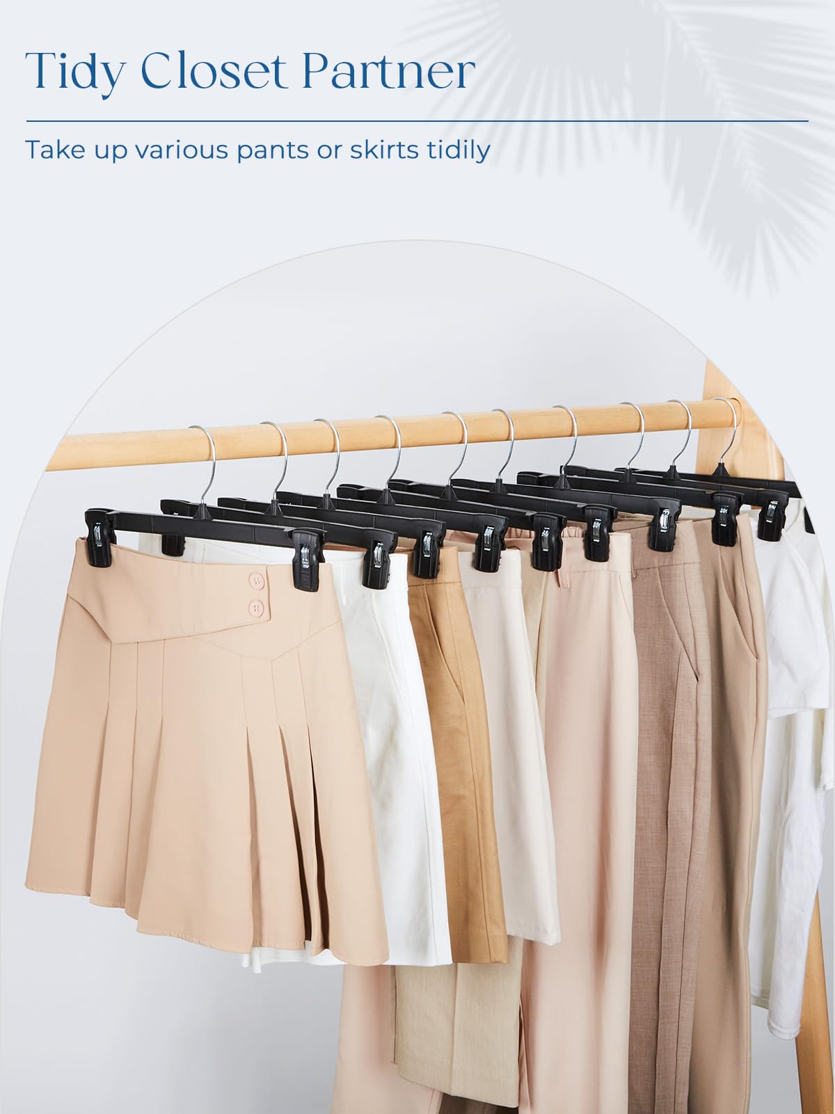 Smartor Space Saving Heavy Duty Hangers - 180 Pack Slim Plastic Pants & Shorts Hangers with Non-Slip Ridged Design, 360° Rotating Chrome Swivel Hook & Pinch Clips (Black, 10 Inch) - Perfect for Closet Organization, Laundry Room & Travel Storage