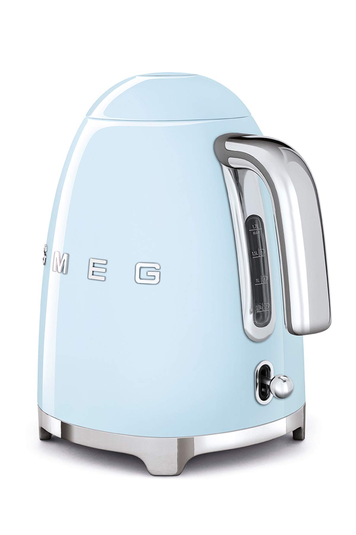 Smeg KLF03PBEU Electric Kettle - 7 Cup Capacity, Plastic & Stainless Steel, Pastel Blue - Perfect for Home, Office, or Dorm Room Use