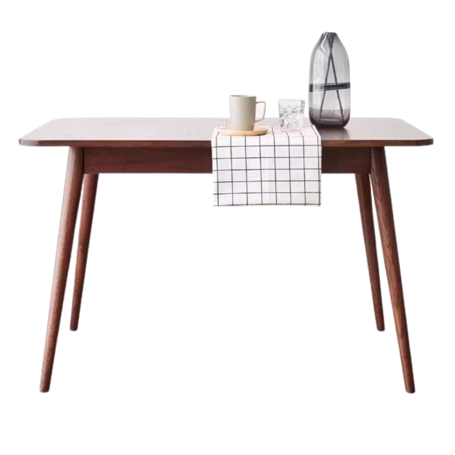 Solid Oak & Black Walnut Extendable Folding Dining Table - Expandable Wooden Table for Small Spaces, Dinner Parties & Family Gatherings