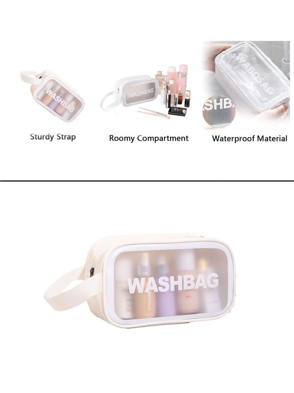 Waterproof PVC Travel Toiletries Bag - Clear Cosmetic Makeup Organizer Pouch for Women | Portable Wash Bag for Airplane, Gym, Camping & Vacation Essentials