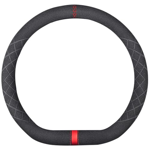 15 inch D Shape Suede Red Mark in Black