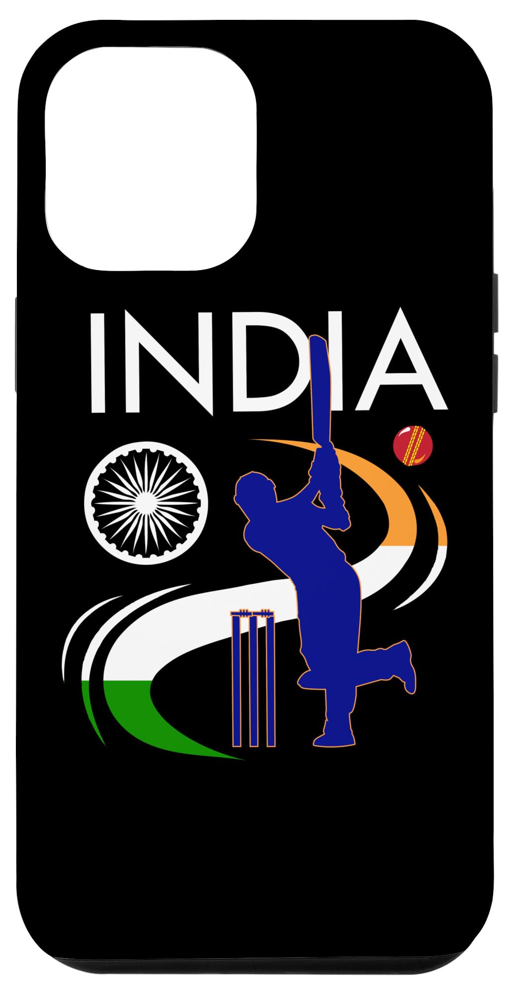 iPhone 12 Pro Max Case with Indian Flag Design - Cricket Inspired Ashoka Chakra Phone Cover | Perfect for Cricket Fans & Patriotic Style (Fits 6.7-inch Model) - Great for Cricket Matches, National Holidays & Everyday Protection