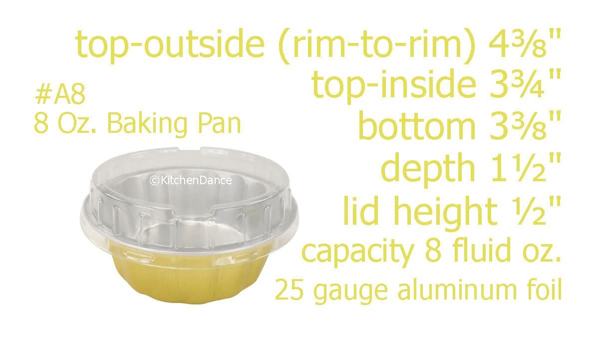 KitchenDance 8oz Disposable Gold Aluminum Foil Dessert Cups with Lids - Round Baking Tart Pans for Cakes, Pies & Pastries - Perfect for Home Baking, Party Serving & Food Storage (Pack of 1000)