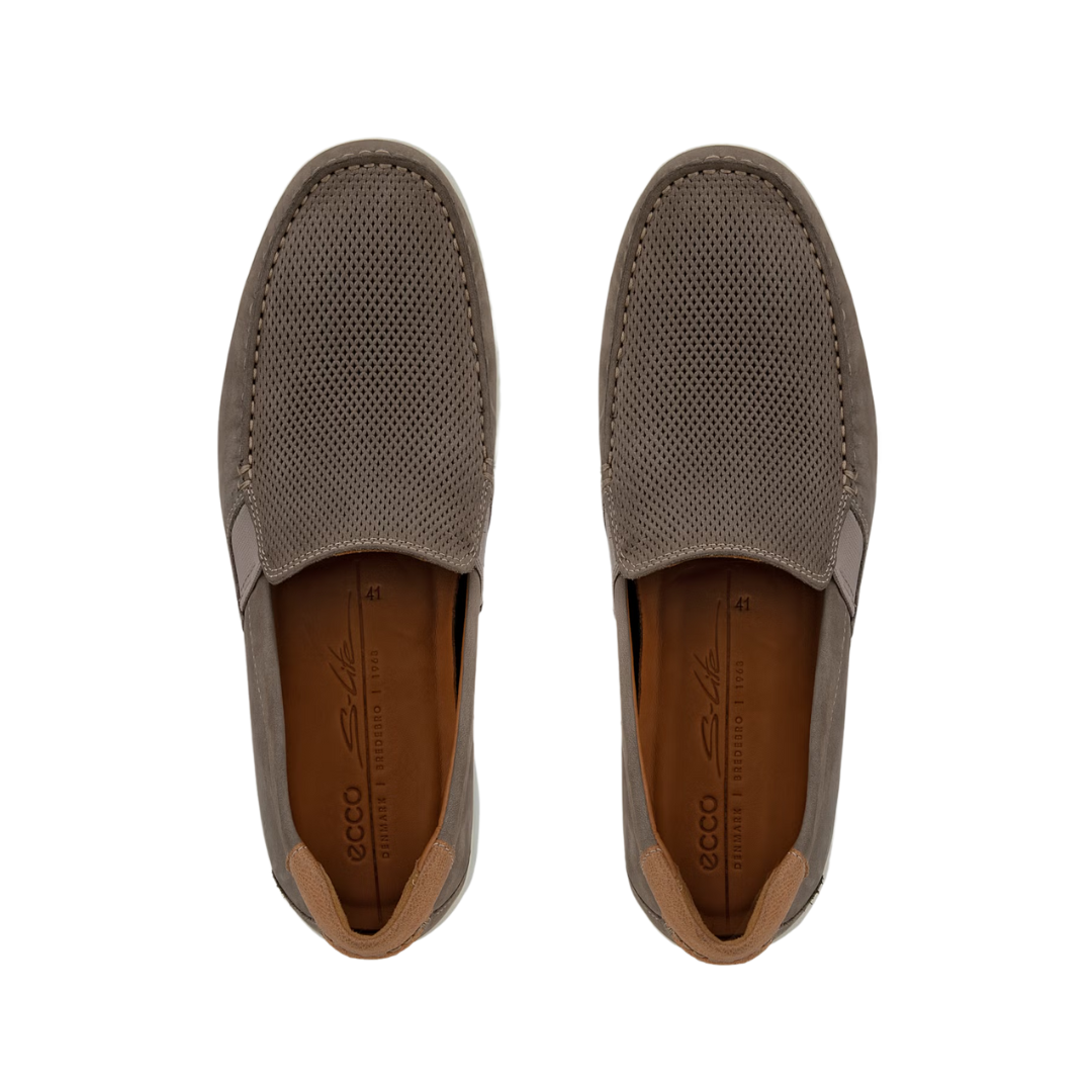 Men's S Lite Moccasin Slip-On Shoes - Soft & Comfortable Warm Grey Loafers for Indoor/Outdoor Wear