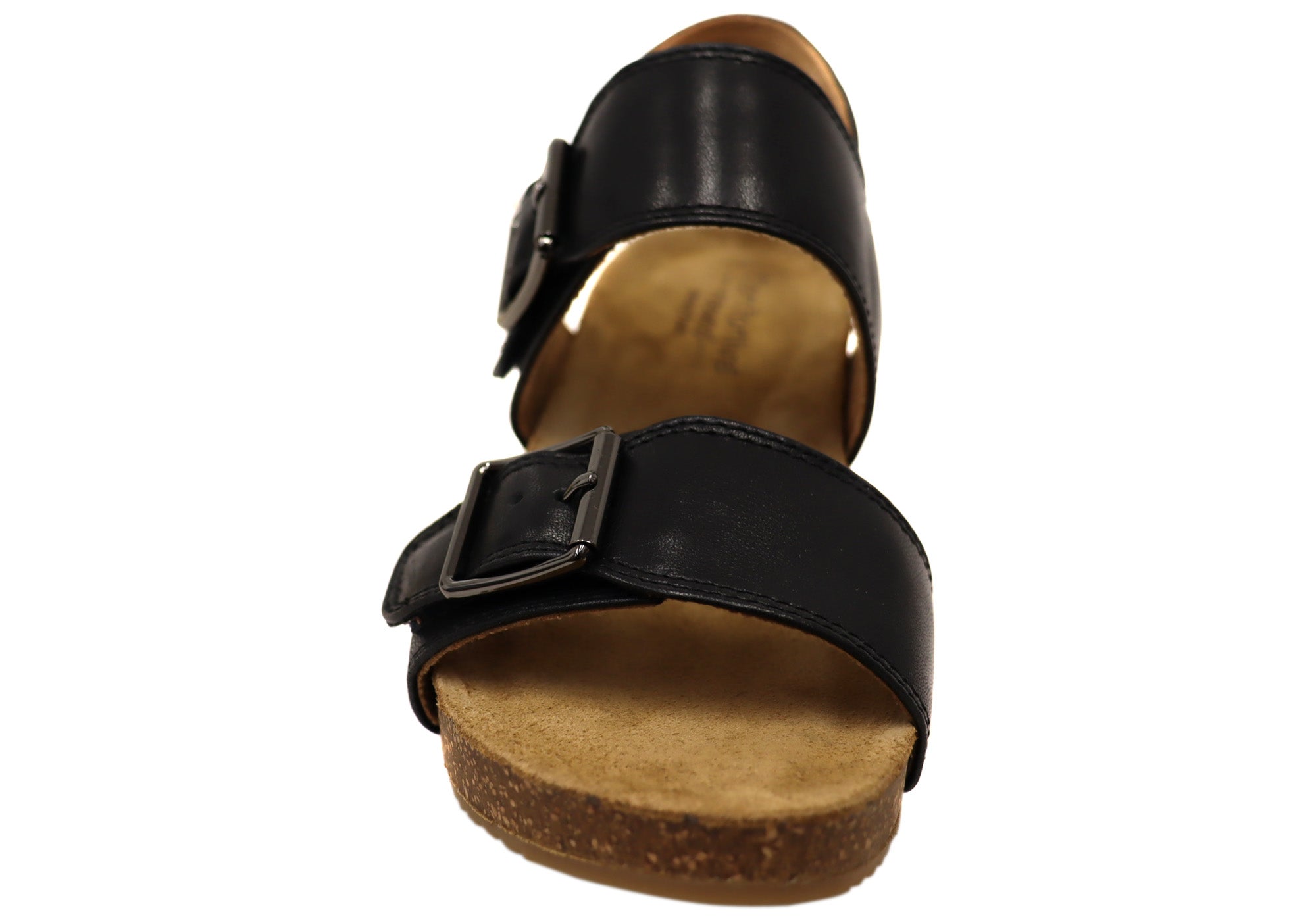 Comfortiva Erlina Women's Comfort Footbed Wide Leather Wedge Sandals - Supportive & Stylish Summer Shoes for Walking, Travel & Casual Outings