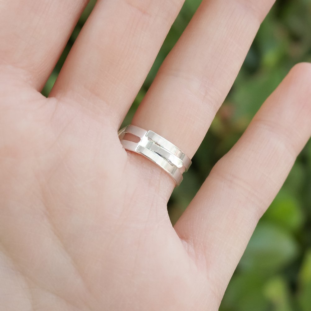 Silver Plated Adjustable Reverse Mermaid with Tuna Head Novelty Ring - Unique Fantasy Jewelry for Cosplay, Costume Parties & Gift Giving