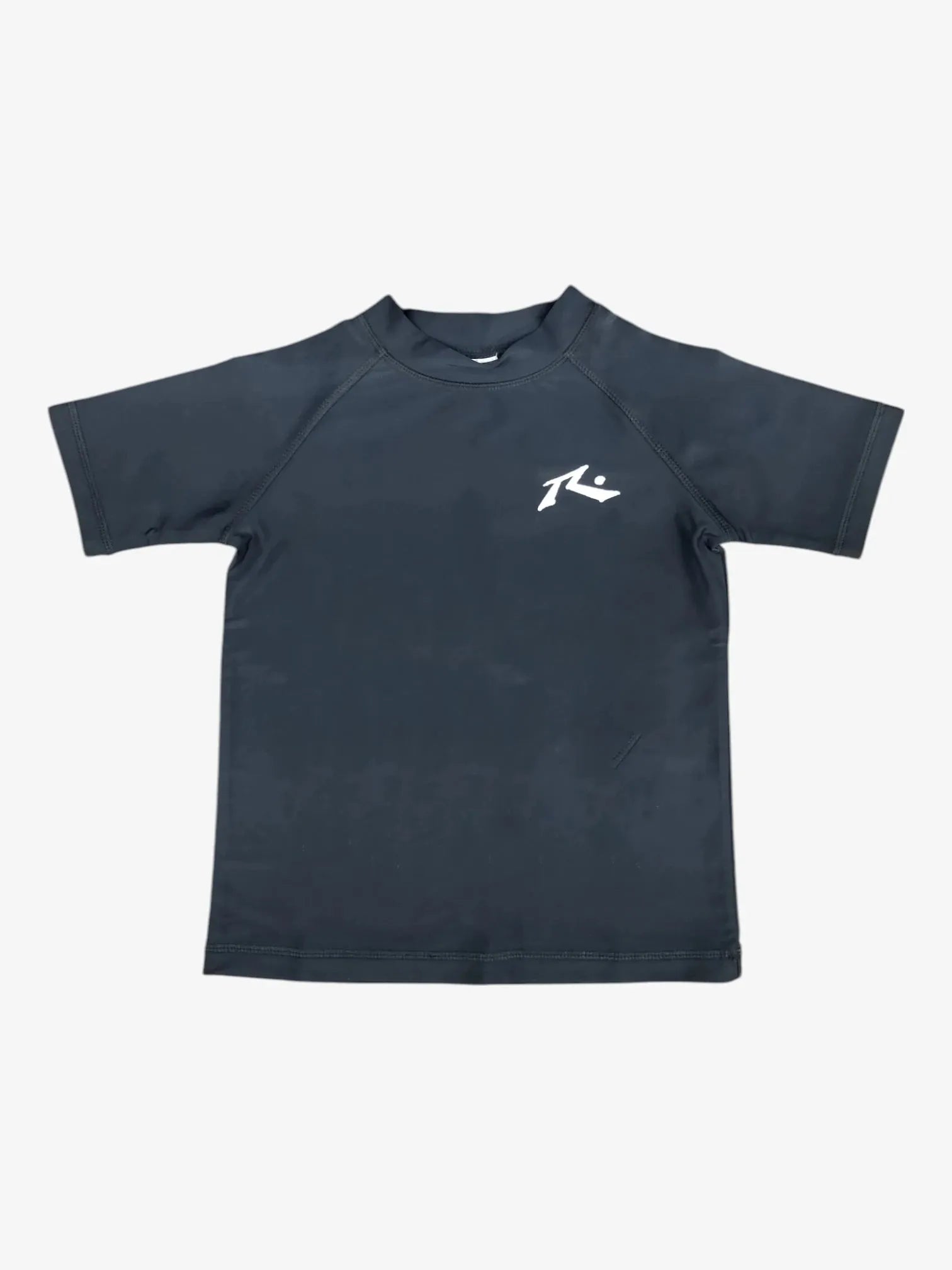 **Kids Black Lycra Short Sleeve Rash Guard - UPF 50+ Sun Protection for Swimming, Surfing & Beach Activities**