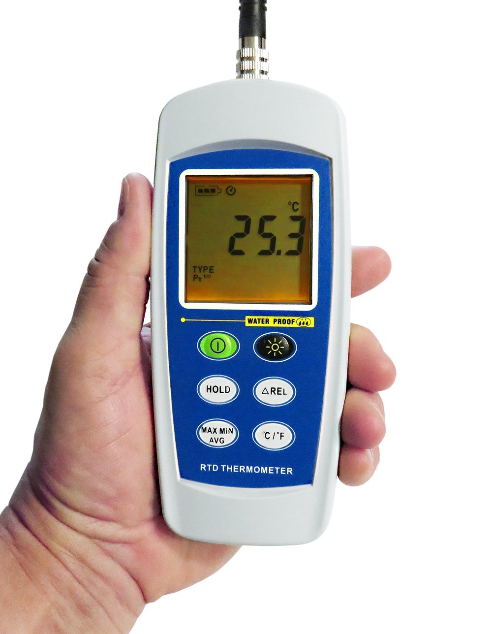 Waterproof RTD Thermometer - High Accuracy Temperature Sensor for Industrial, Food, and Lab Use | Durable & Reliable for Harsh Environments