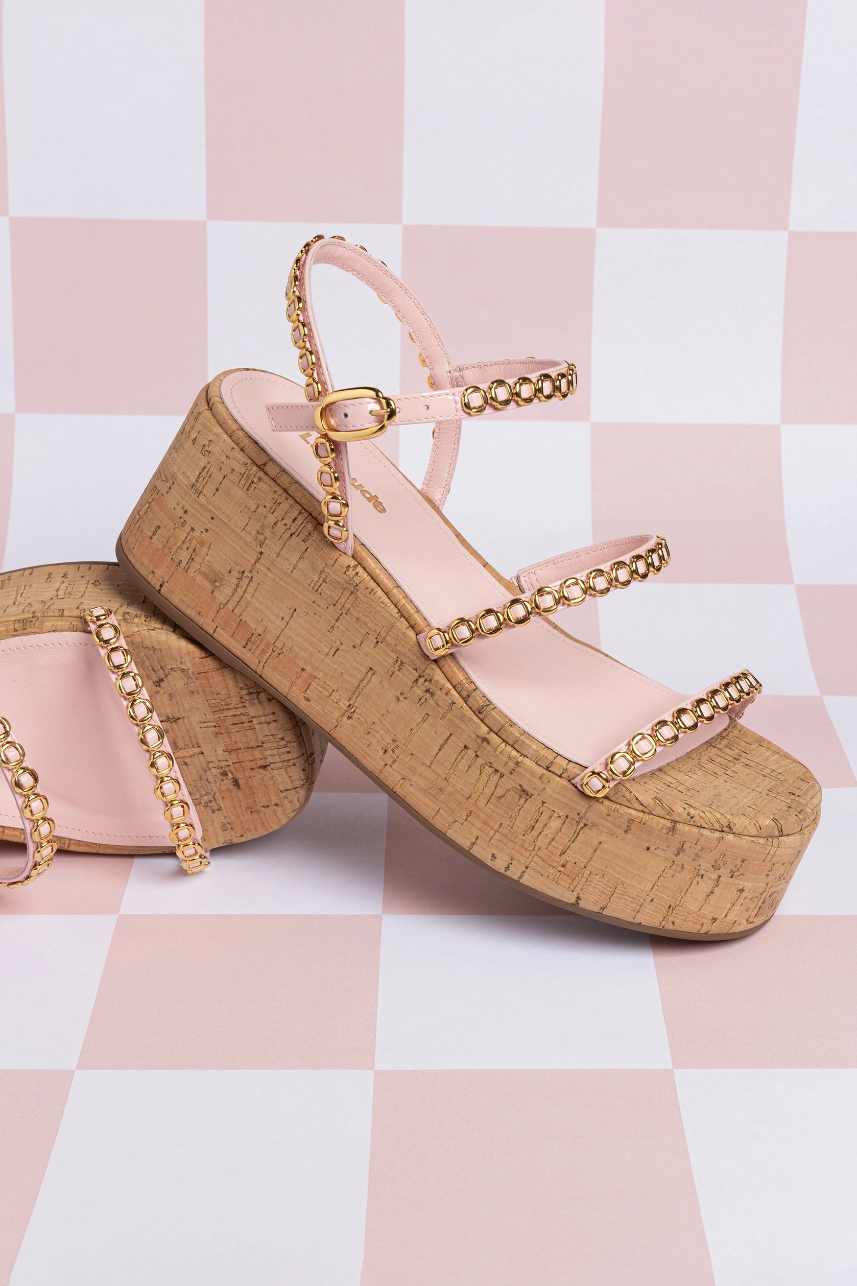 Gio Milanina Women's Flatform Sandals in Tulip Patent Leather & Natural Cork - Comfortable Summer Shoes for Beach, Vacation & Casual Outings