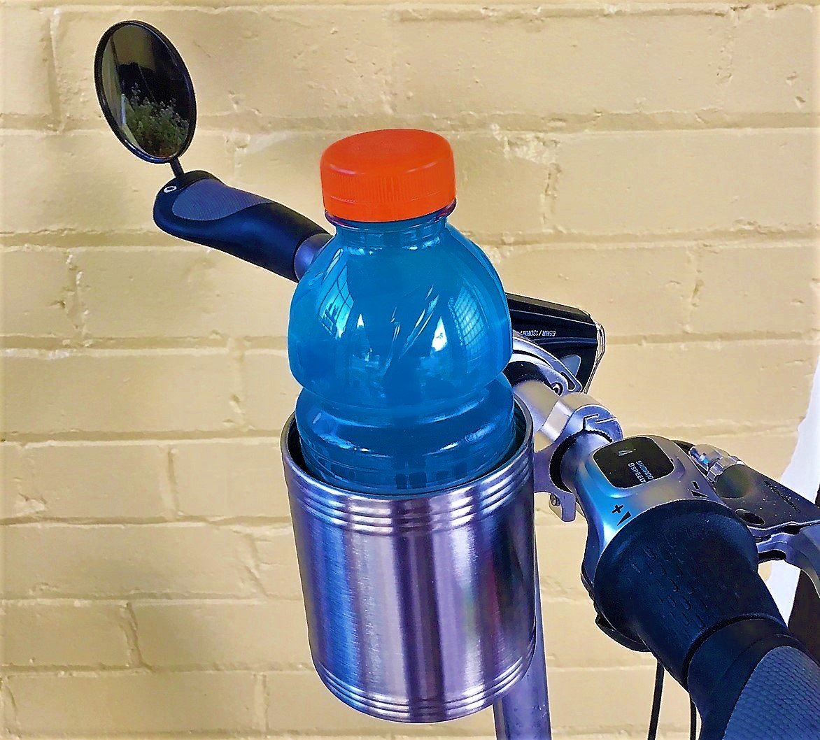 Stainless Steel Bike Cup Holder - Universal Water Bottle Holder for Bicycles, Cycling, Commuting & Outdoor Adventures