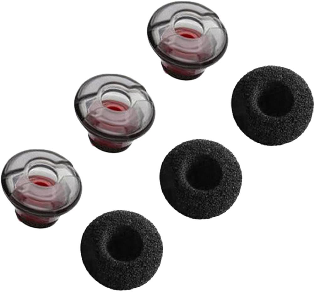 A-Focus Voyager 5200 Replacement Ear Tips Set - Comfortable Foam Earbuds & Silicone Ear Gels for Plantronics Voyager 5200 5210 5220 Headset - Medium Size (M) Gray - 3 Pcs - Perfect for Office Calls, Driving & Noise Isolation