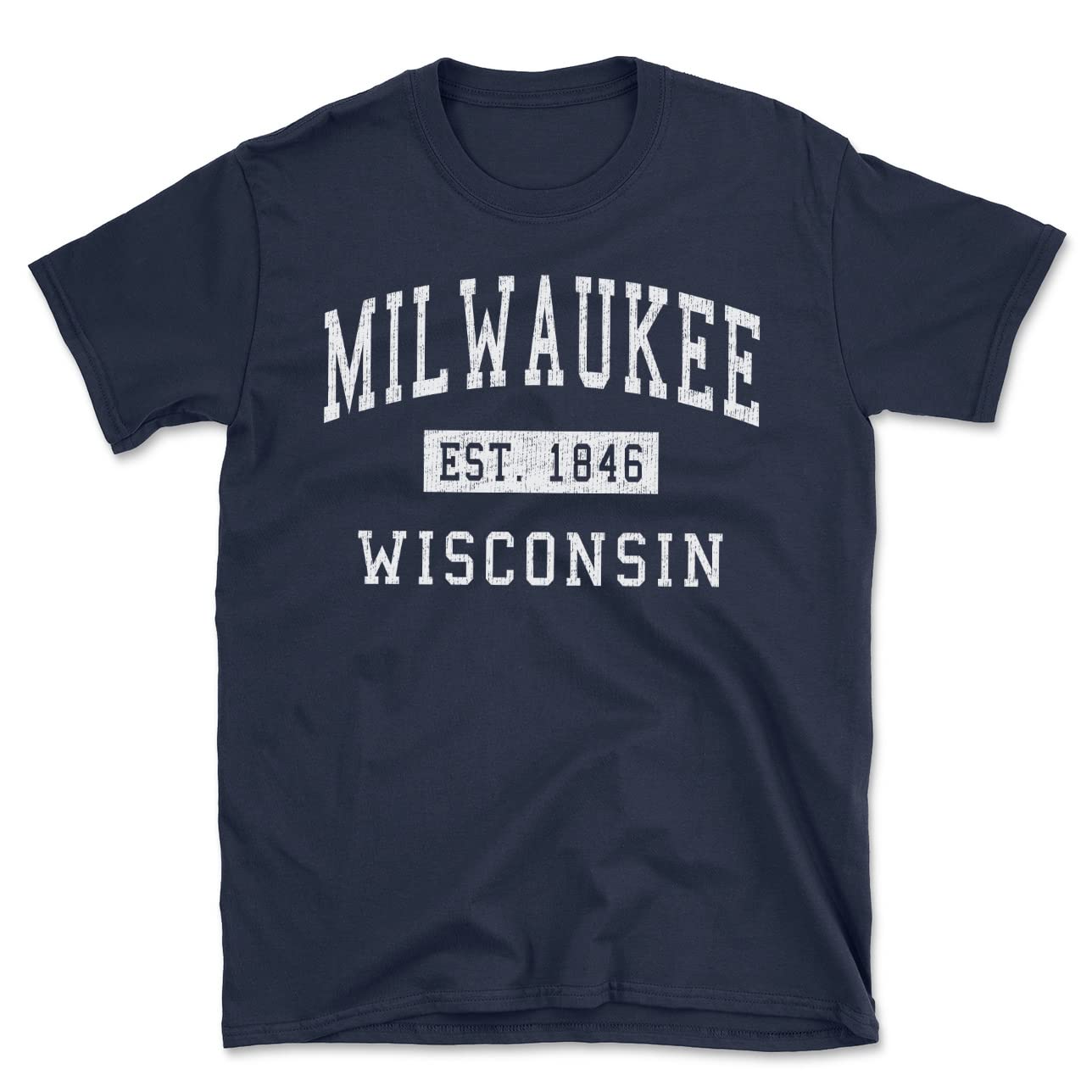 Milwaukee Wisconsin Classic Established Men's Cotton T-Shirt | Vintage Style Comfortable Tee for Casual Wear & Travel