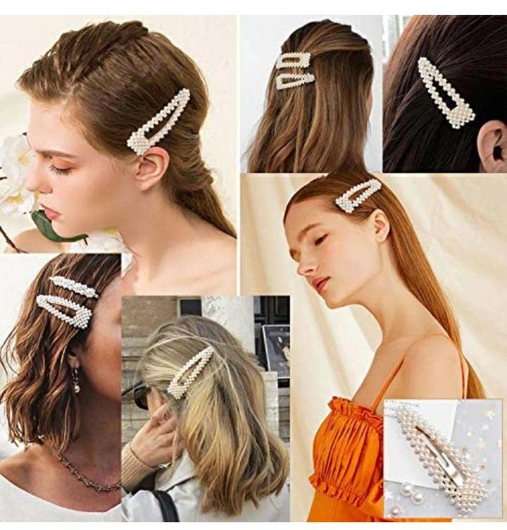Korean Pearl Hair Clips for Women - 6pcs Fashion Hair Accessories for Parties & Weddings