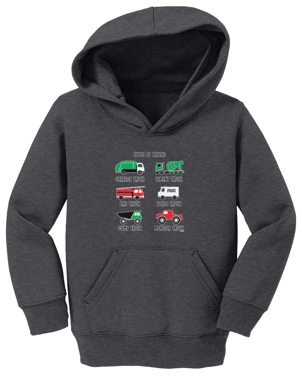 Kids' Garbage Truck & Fire Engine Fleece Hoodie - Toddler & Youth Monster Truck Themed Pullover for Playtime & Outdoor Adventures