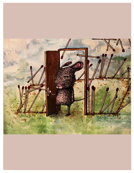 DRAN LAPIN SANS ABRI (Homeless Rabbit) - Unique French Art Print for Home Decor & Gift Giving - Perfect for Living Room, Bedroom or Office Wall Art