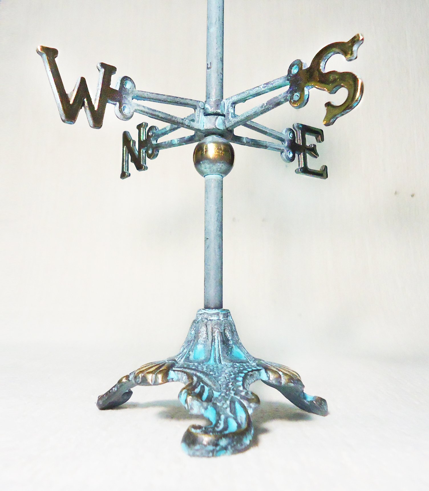 Brass Eagle Mini Weather Vane for Desk - 12.5 Inch Decorative Desktop Weathervane for Home Office Decor | Perfect for Garden Enthusiasts, Weather Lovers & Unique Gift Ideas