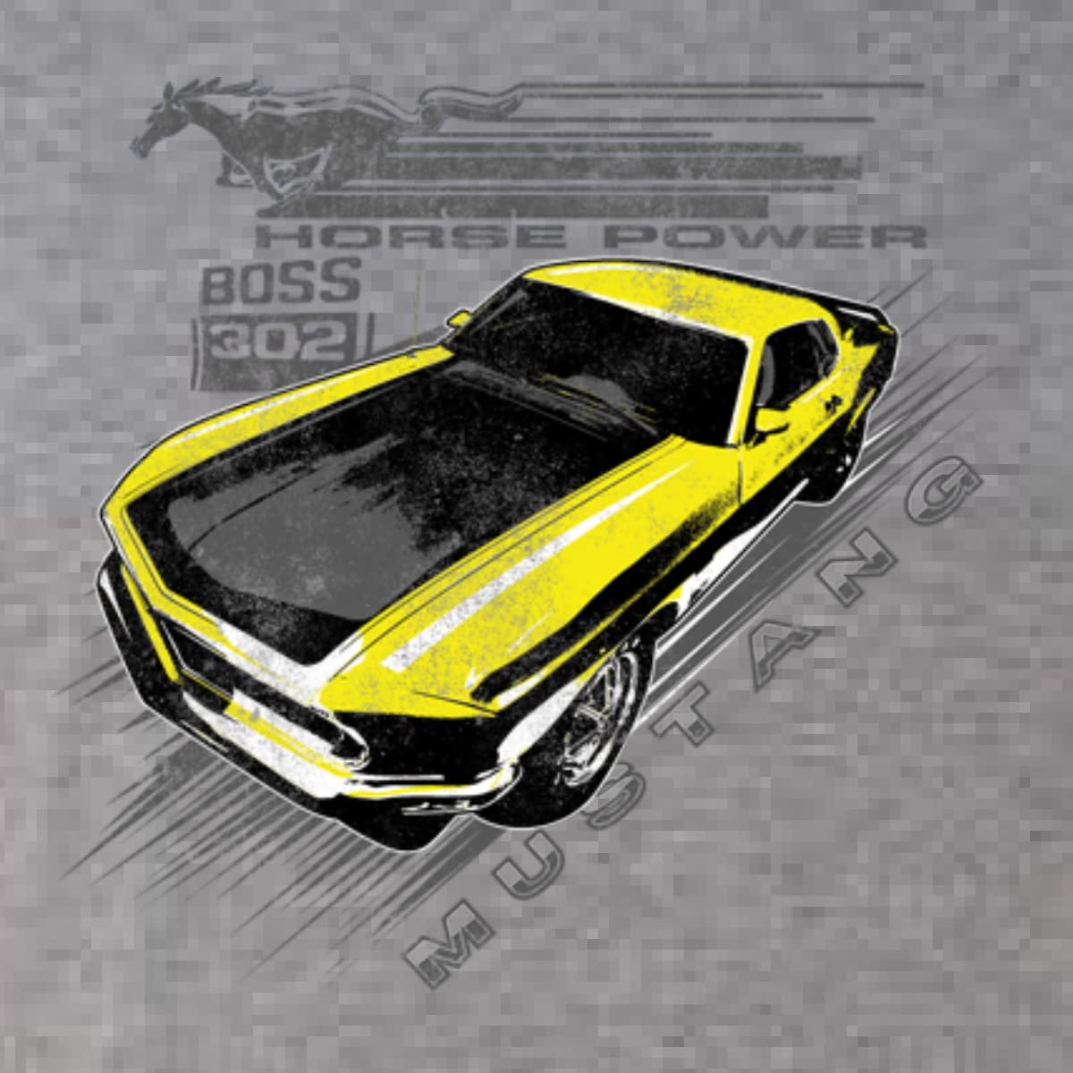 Ford Boss 302 Mustang Retro Muscle Car Women's Long Sleeve Scoop Neck T-Shirt - Vintage Racing Style Top for Car Enthusiasts & Casual Wear