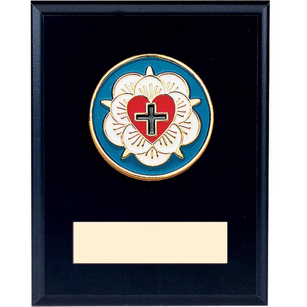 Terra Sancta Guild Luther Rose Plaque - Religious Wall Decor for Church, Home & Office - Perfect for Christian Gifts & Lutheran Home Decor