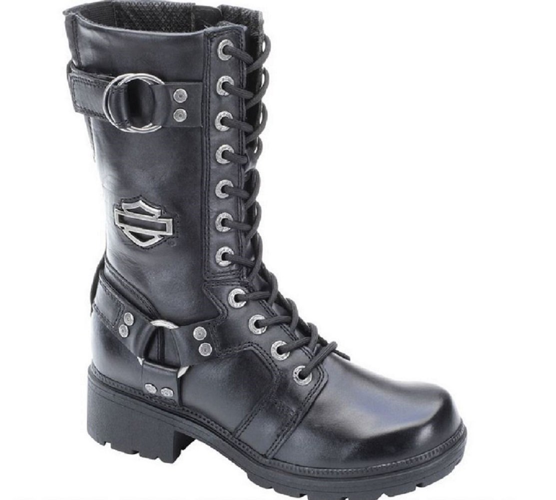 Harley-Davidson Women's EDA Leather Motorcycle Boots - Stylish & Comfortable Riding Shoes for Casual Wear & Biker Fashion | Perfect for Motorcycle Rides, Daily Outfits & Outdoor Adventures