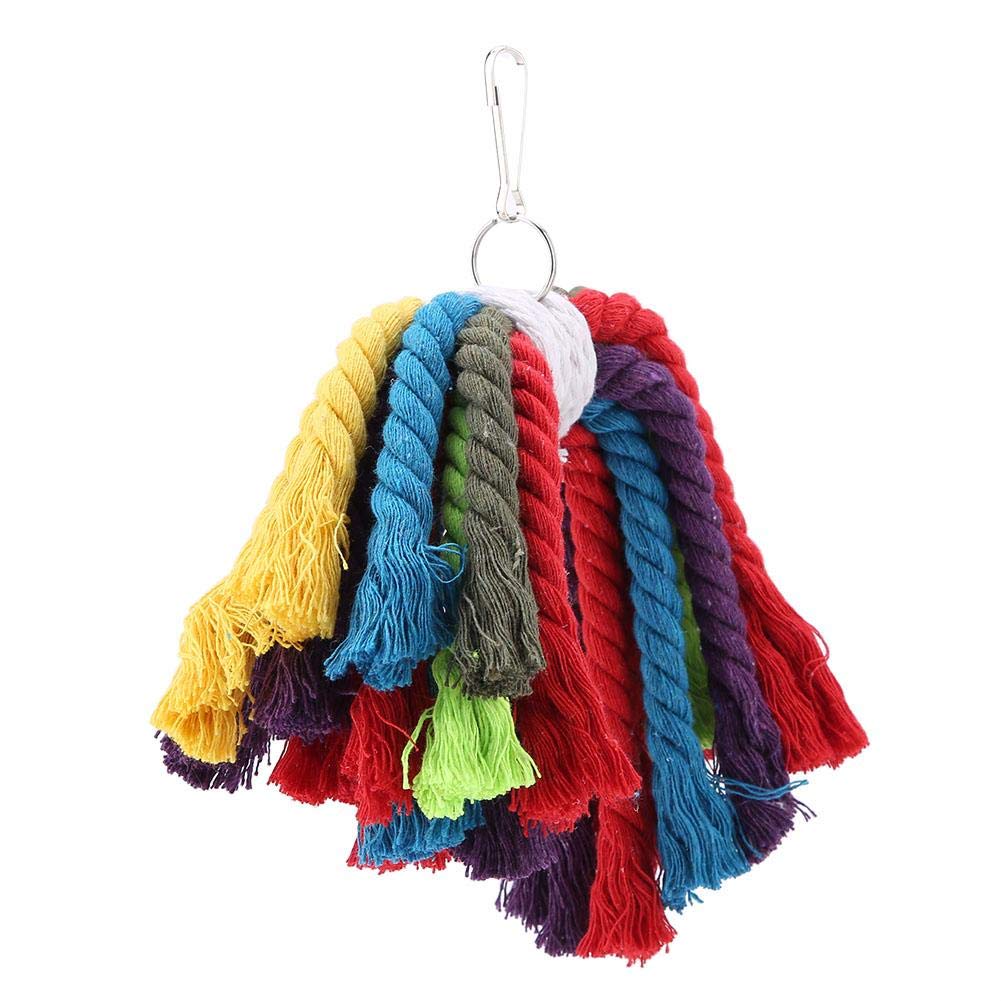 Yosoo 2 Pack Bird Chew Toys for Parrots - Natural Cotton Rope Biting & Chewing Hanging Toys for Bird Cage - Perfect for Mental Stimulation & Beak Trimming