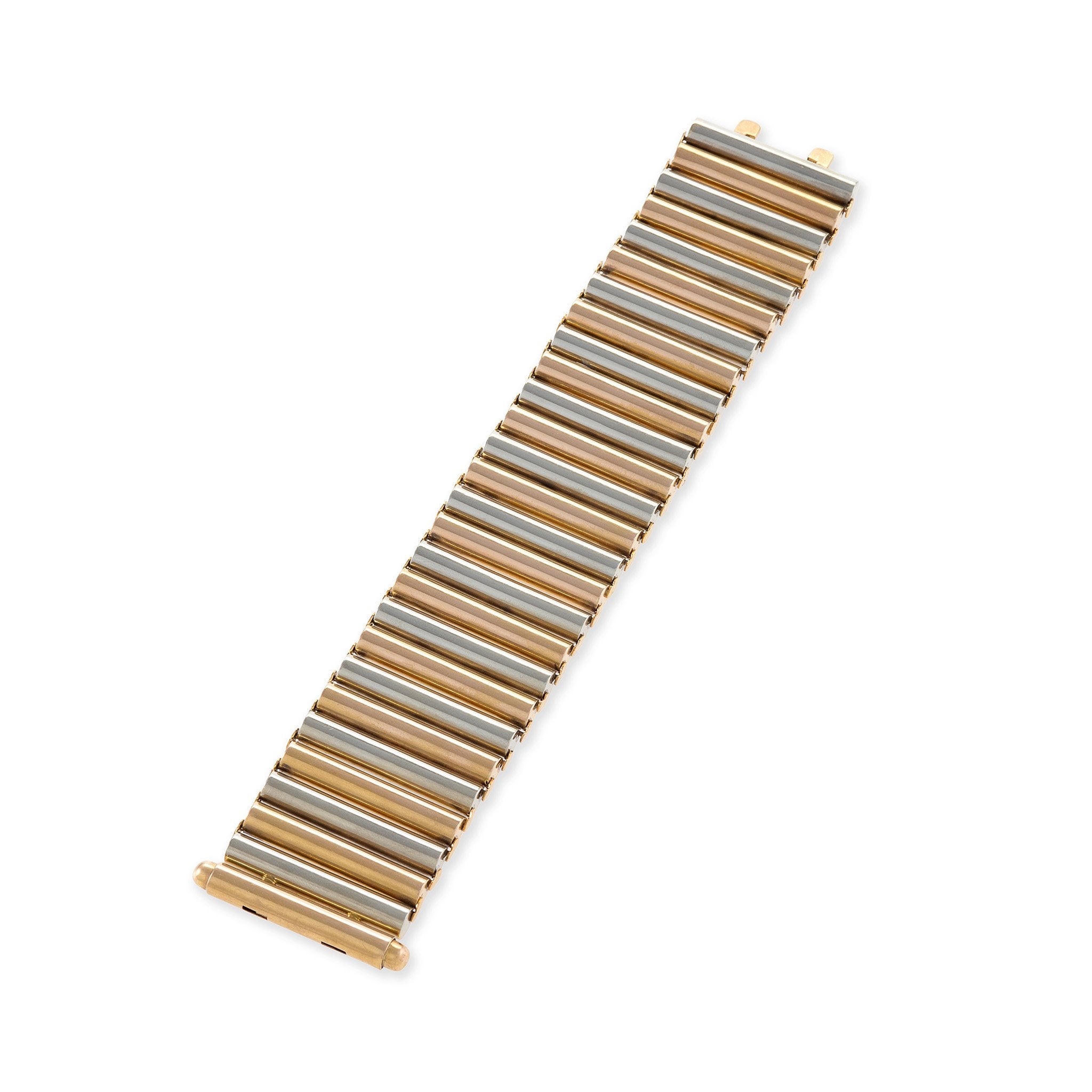 Elegant Bi-Color Gold Cylinder Bracelet for Women - 14K Rose & Yellow Gold Stackable Bangle - Perfect for Everyday Wear, Gift Giving & Special Occasions