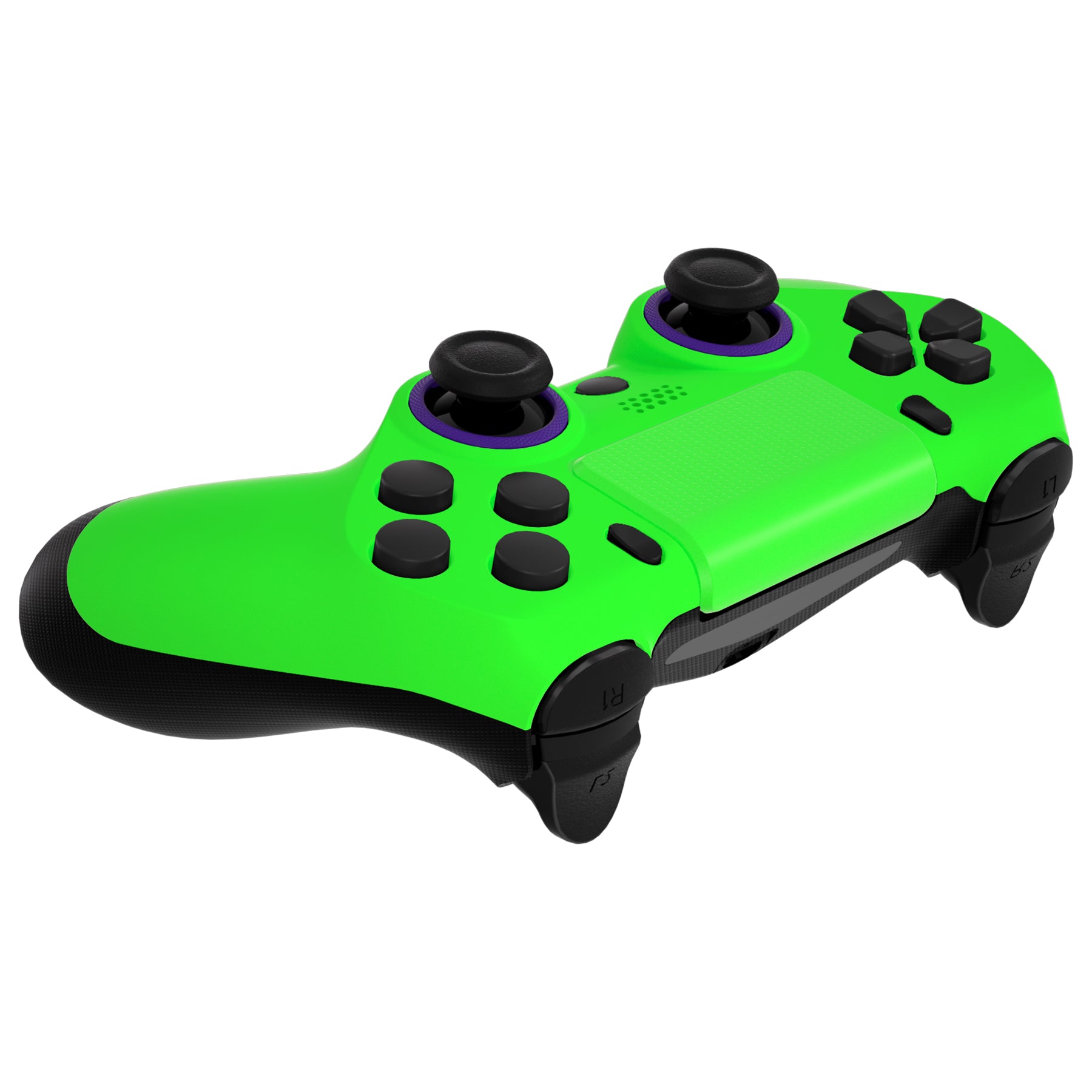ExtremeRate Neon Green Ghost Replacement Faceplate & Touchpad for PS4 Slim/Pro Controller - Soft Touch Shell Compatible with JDM 040/050/055 Models (Controller Not Included) | Perfect for Gaming Enthusiasts & Custom Mods