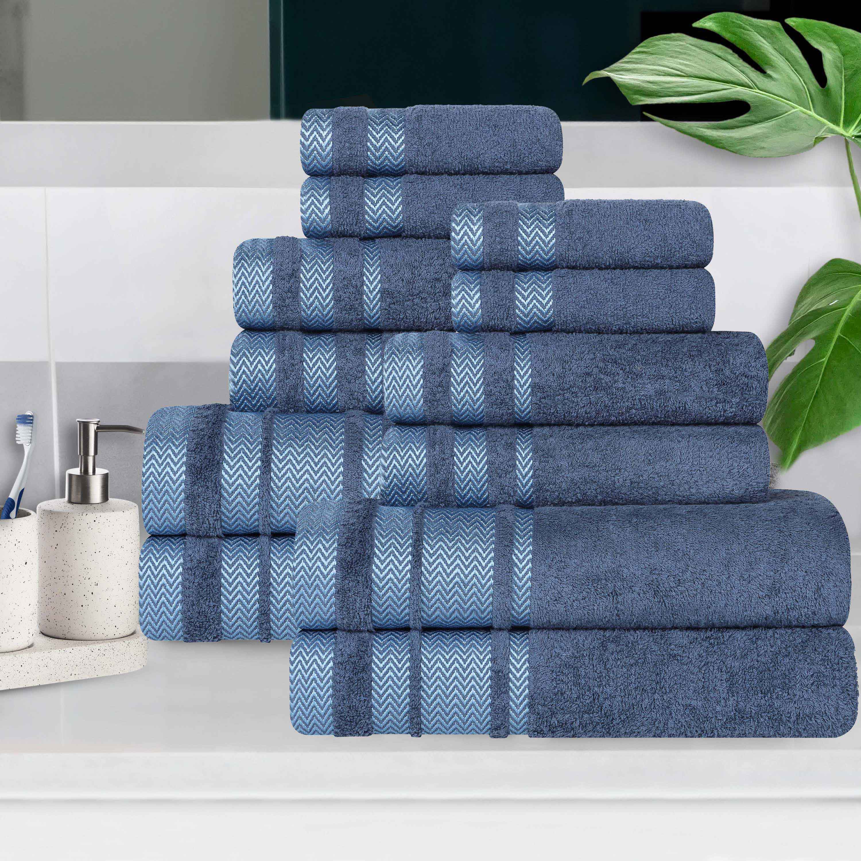 Premium 12-Piece Cotton Towel Set - Medium Weight, Soft & Absorbent Bath Towels for Spa, Gym & Everyday Use